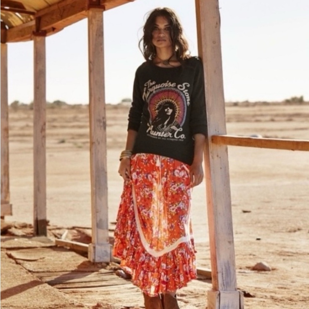 Spell revolver kerchief midi skirt